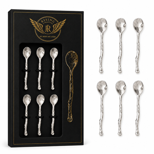 Cuillère à café antidérapante en or avec poignée en forme de boucle, résistante à la chaleur, lavable au lave-vaisselle, coffret cadeau de luxe, vente chaude - Product Image 6