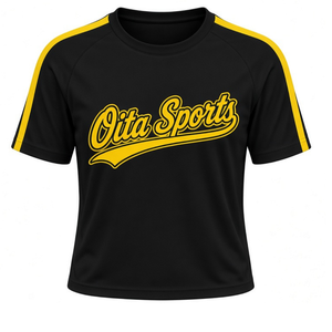 Ensemble uniforme de cheerleading imprimé noir et jaune pour adultes, chemise à manches courtes, jupe plissée, tenue de sport d'équipe pour entraînement et performance - Product Image 3