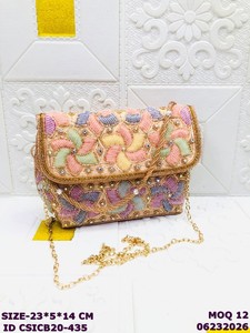 Luxury Handmade Beaded Evening <b>Clutch</b> Bag for Women | Embroidered Party Sling Bag with Chain Strap | Designer <b>Wedding</b> Shoulder - Product Image 2