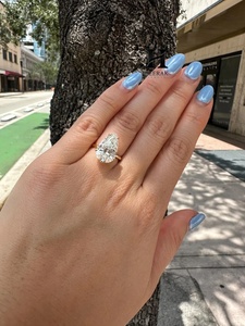 Bague de fiançailles de luxe en or jaune 14K 18K avec diamant de laboratoire taille poire de 5 à 10 carats, certifié IGI, bague solitaire en forme de goutte, bijoux - Product Image 5