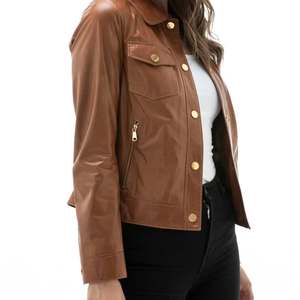 Nouvelle veste de moto en cuir de vache véritable de haute qualité pour femme 2026, avec fourrure authentique, respirante, personnalisable pour l'été - Product Image 6