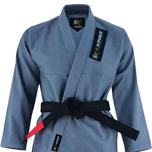 Conjunto de 5 kimonos de judo unisex para adultos, 100% algodón, 360g, bordado duradero, fusión sin costuras en la parte delantera, secado rápido, ajuste regular, gris, para artes marciales - Product Image 4