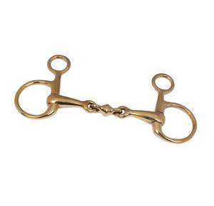 Mors de cheval en cuivre poli à double barillet, design anneau lâche, pour l'entraînement équestre - Product Image 2