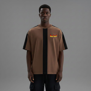 Hot Selling Customizable Eco-Friendly Breathable Streetwear Loose Fit Drop Shoulder 100% Cotton 210g Heavyweight Men's T-Shirt - Product Image 4