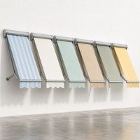 Auvent électrique en aluminium de luxe économique avec éclairage LED pour piscine et balcon, installation facile, télécommande intelligente, protection solaire