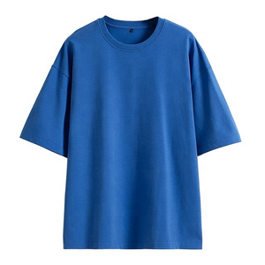 Camiseta de Algodón Negra Extra Grande para Hombre, Manga Corta, Cuello Redondo, Estilo Casual, Tejido de Punto Liso Teñido - Product Image 6