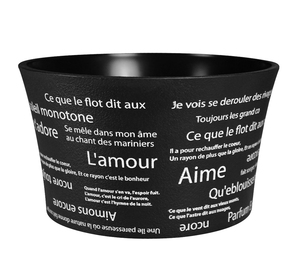 Modern Wording <b>Plastic</b> Round Bowl Shape Minimalist Design for Indoor <b>Outdoor</b> Home Decoration Gift Handcrafted - Product Image 1