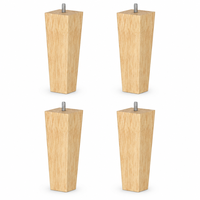 Pieds de meubles de salon modernes en bois de caoutchouc robustes, style ferme, pieds de remplacement en bois