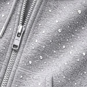 Sweat-shirt à capuche unisexe gris uni avec fermeture éclair, en molleton personnalisé, style streetwear décontracté, coupe oversize, poches avant, 100% coton - Product Image 6