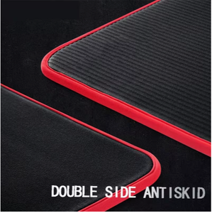 Tapis de sol de voiture antidérapants double face noirs avec bordure rouge - Product Image 2