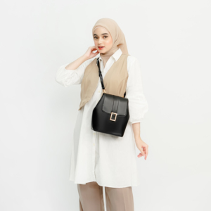 Women's Fashion Waterproof Square <b>Backpack</b> Synthetic Leather Authentic Lining Drill Buckle Closure Large Capacity <b>Daily</b> Use - Product Image 5