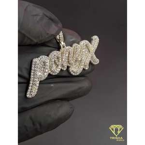 Colgante Personalizado con Letra TA, Estilo Iced Out, Dos Tonos, Inicial, Joyería Hip Hop, Regalo de Aniversario o Cumpleaños - Product Image 1