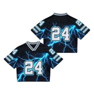Maillot de football américain personnalisé pour homme, imprimé Galaxy 24, sublimation, col en V, manches courtes, polyester respirant, vêtements de sport - Product Image 2