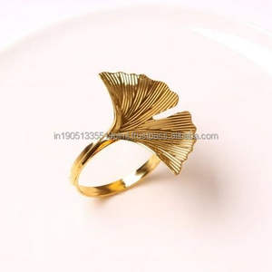 Anneaux de serviette en métal minimalistes écologiques en gros personnalisés pour mariage, hôtel, table, logo personnalisé, porte-serviettes en or, Inde - Product Image 2