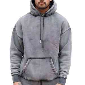 Sweat à capuche gris délavé vintage, style streetwear classique et minimaliste, doux et confortable, pour un look urbain intemporel au quotidien. - Product Image 1