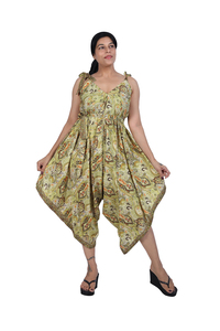 ผู้ผลิตชุดจั๊มสูทเดรสลายพิมพ์เพสลีย์ผ้าโพลีเอสเตอร์แบบสายรัดสำหรับผู้หญิง สไตล์โบฮีเมียน แขนกุด - Product Image 3