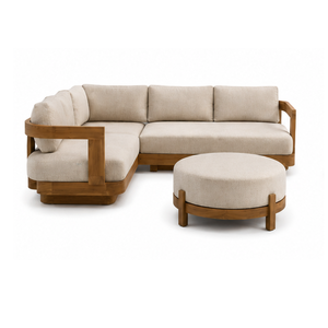 Juego de Sofás Seccionales de Teca Sólida de Lujo para Exteriores, con Muebles Modernos para Jardín, Patio, Villa, Resort y Hotel - Product Image 1