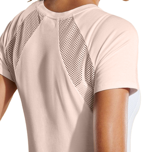 Women's Solid <b>Green</b> Short Sleeve Crew Neck <b>Mesh</b> Back Athletic <b>Top</b> Breathable Regular Fit Summer Sport Shirt - Product Image 4
