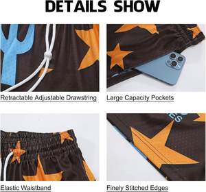 Pantalones Cortos de Baloncesto Casuales Personalizados para Hombre con Cintura Elástica de Poliéster, Secado Rápido, Ecológicos, con Decoración de Logotipo con Impresión Puff - Product Image 5