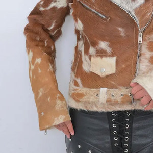 Veste en cuir de vachette pour femme, nouvelle collection automne-hiver, qualité supérieure, manches longues, faible MOQ. - Product Image 6