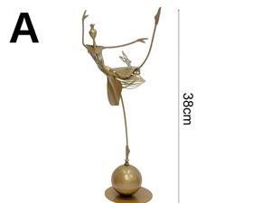 Elegante conjunto de esculturas de bailarinas en metal con acabado dorado, figuritas decorativas ideales para decoración del hogar, estudio de baile y regalo para habitación de niñas. - Product Image 4