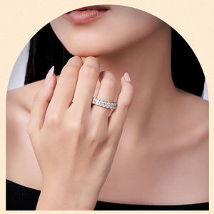 Gold Plated Moissanite Prong <b>Ring</b> GRA Certified 925 Sterling <b>Silver</b> Claw Setting Round Shape Luxury Gemstone <b>Rings</b> Women Gift - Product Image 6