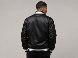 Customizable Satin Alpha kapa Alpha Bomber Alpha Varsity <b>Jacket</b> Xi Theta Phi Beta Tau custom Chi Mu embroidered Front Back logo - Product Image 4