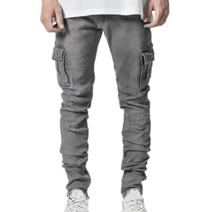 กางเกงยีนส์เดนิมทรงสลิมฟิตขาตรงสำหรับผู้ชาย สไตล์ลำลอง ฮิปฮอป สตรีทแวร์ กางเกงยีนส์แฟชั่นสำหรับผู้ชาย - Product Image 3