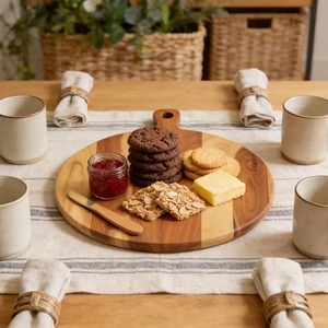 Wood Cutting <b>Board</b> with Handle Chopping Block Reusable Durable Sustainable Kitchen Serving <b>Board</b> Dishwasher Safe Customizable - Product Image 2