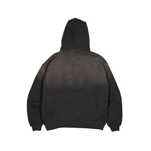 Sweat à capuche délavé effet soleil pour homme, couleur unique, style rétro, streetwear décontracté, en coton French Terry, coupe décontractée - Product Image 6