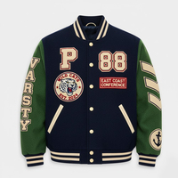 Nouvelle conception Veste de baseball en chenille brodée pour homme, respirante, coupe-vent, avec logo et couleur personnalisés, vente en gros