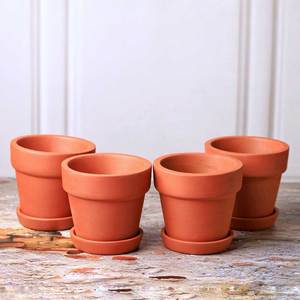 Macetas de terracota roja modernas con LOGO personalizado para plantas, maceta de cerámica con drenaje. - Product Image 5