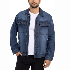 Chaqueta de mezclilla ajustada de algodón premium para hombre, estilo moderno, con logo frontal recubierto, estilo urbano, chaqueta de invierno personalizable a precio económico. - Product Image 6