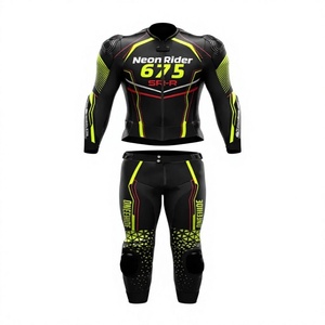 Traje de cuero prémium para hombre, mono de moto de una pieza para carreras con protectores, ideal para el día de pista, con joroba - Product Image 1