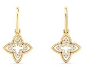 Ensemble de bijoux ethniques en or personnalisés, pendentif floral en diamant naturel 0,48 CT, boucles d'oreilles, bague pour femme, cadeau - Product Image 2
