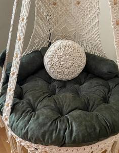 Handmade Macrame <b>Hanging</b> <b>Chair</b>: Boho <b>Outdoor</b> Swing Seat with Cushion,Housewarming Gift,Christmas - Product Image 4