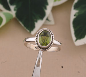 Anillo de Boda con Peridoto Natural en Forma Elegante, Plata de Ley 925, Piedra Azul Genuina, Joyería Artesanal Clásica - Product Image 4