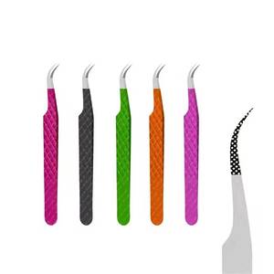 Morje Surgical Precision Stainless Steel Eyelash Tweezers 10mm Smooth Tip Multicolor Set for Eyelash Extension Tools - Product Image 6