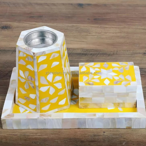 Juego de quemador Bakhoor de brillo de perla artística Premium con incrustaciones de nácar Natural para regalo de boda de Ramadán de hogar árabe de lujo - Product Image 1