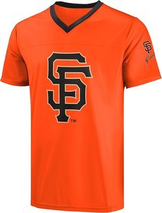 Camiseta Naranja con Cuello en V de los Gigantes de San Francisco con Logotipo Negro, Material de Poliéster, Diseño Deportivo Resistente - Product Image 2