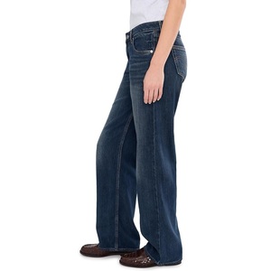 Wholesale Women's Boyfriend Loose Fit Eco-Friendly Quick Dry 100% Cotton Stretch Jeans Wide Leg Casual Trousers Large Quantity - Product Image 3