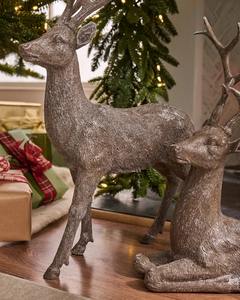 Figuras Rústicas de Reno Navideño de Aluminio Fundido para Decoración de Chimeneas y Mesas Festivas, Estatuas Marrones Estilo Bosque - Product Image 3