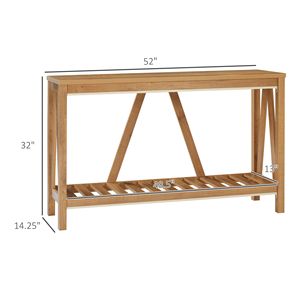 Consolle Rustica Marrone con Ripiano Portaoggetti per Ingresso e Uso Alberghiero - Product Image 3