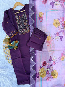 Traje Salwar de Seda Romana de Diseño Indio-Pakistaní, Moderno y de Alta Gama, con Múltiples Hilos, para Mujer, Ideal para Fiestas y Eventos Étnicos - Product Image 3