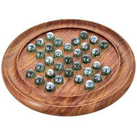 Jeu de société White Marble Peg Solitaire Set de jeu fait main avec boules en métal, idéal pour les cadeaux ou la présentation de la table basse