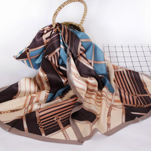 <b>Women</b>’s Custom Digital Printed Silk Scarf, Wholesale Fashion Brand Name Scarf, Unique Design Turkish Style Silk <b>Shawl</b> for <b>Women</b> - Product Image 4