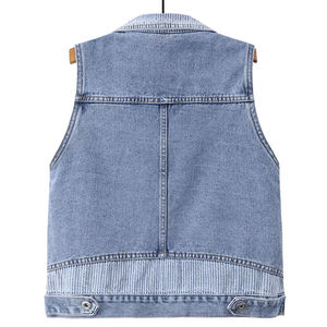 Nouvelle arrivée : Gilet en jean sans manches décontracté pour homme, 100 % coton, couleur unie, respirant et à prix abordable, best-seller - Product Image 6