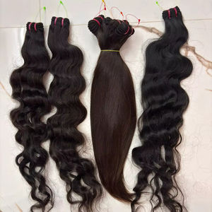 Extensiones de Cabello 100% Natural de Templo Indio, Cutícula Alineada, de un Solo Donante, en Trama, Proveedor Mayorista - Product Image 1