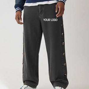 Pantalones Vaqueros Personalizados para Hombre, de Algodón de Alta Calidad, Lavado Ligero, Estilo Holgado, Tallas Grandes - Product Image 1