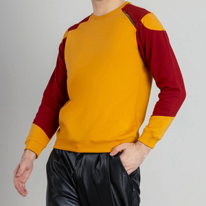 Sweat-shirt d'hiver classique à col rond en molleton, couleur unie, mélange de coton doux, anti-plis, pull décontracté pour l'entraînement - Product Image 1